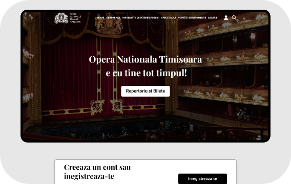 Site pentru Opera Națională Timișoara, cu repertoriu și bilete