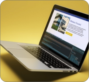 Website VEA Lipoglass afișat pe un laptop